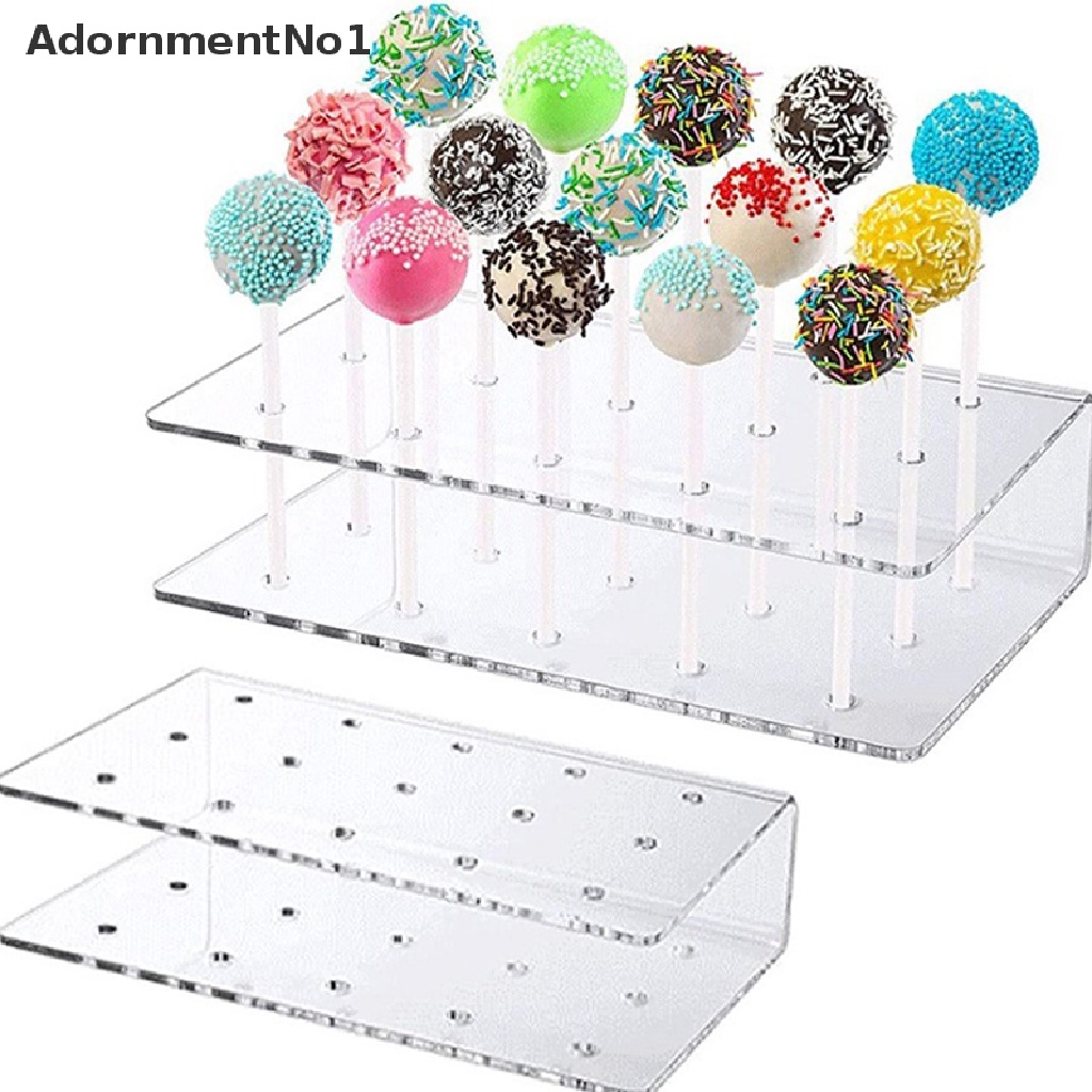 (AdornmentNo1) Stand Holder Permen Lolipop / Kue 15 Lubang Bahan Akrilik Transparan