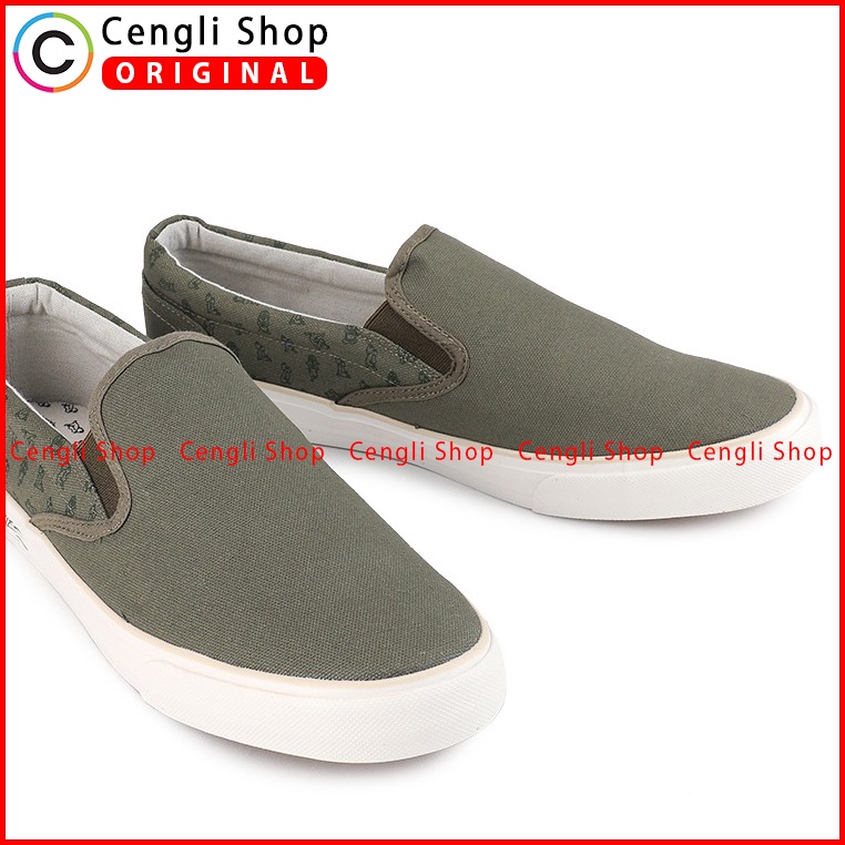 SEPATU SLIP ON PRIA HUSH PUPPIES ORIGINAL CASUAL BRANDED HIJAU HM008