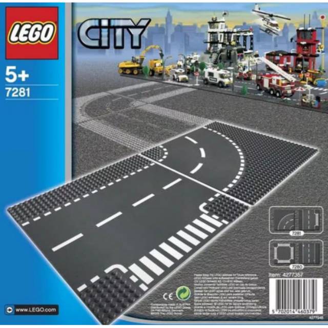 Lego 7281 - T-Junction & Curved Road Plates
