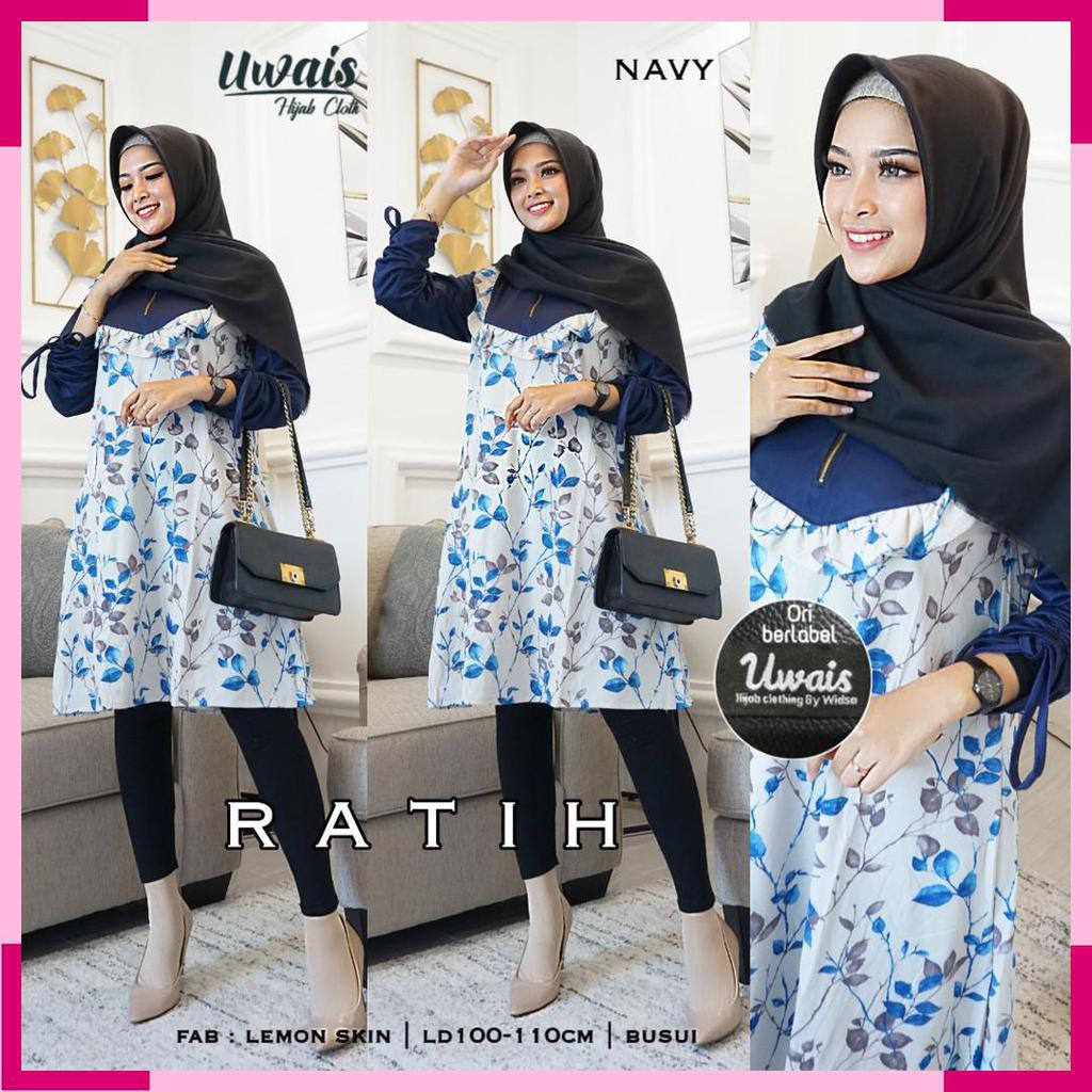 DRESS TUNIK MOTIF. FASHION MUSLIM WANITA. BY UWAIS
