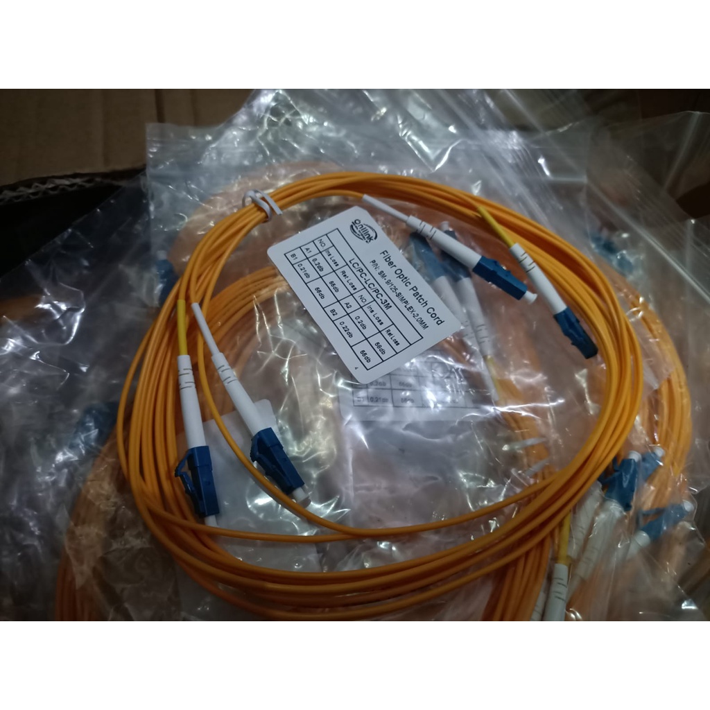 KABEL PATCH CORD FIBER OPTIC SINGLE MODE LC/PC TO LC/PC SIMPLEX 3METER 2.0MM