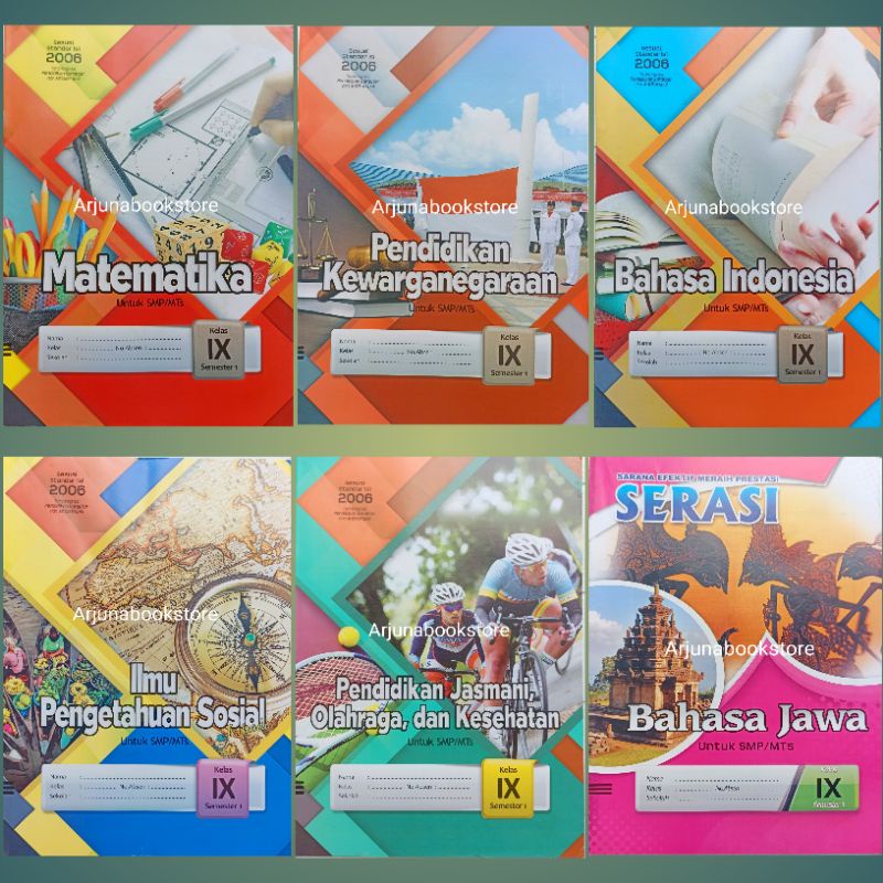 BUKU LKS MAT B.INDO PKN IPS B.JAWA PJOK TIK Kls 9 SMP Smt 1