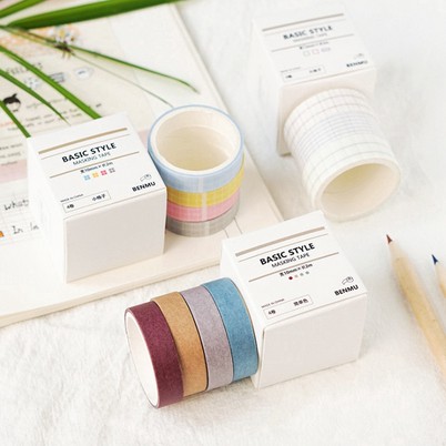 

HI231 Masking Tape Kertas Basic Style Pilihan Warna Grid Simple Color