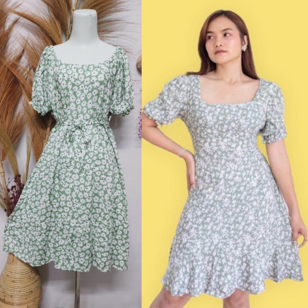 Kiandra - Korean Dress Puffy Sleeve Fit to XXL