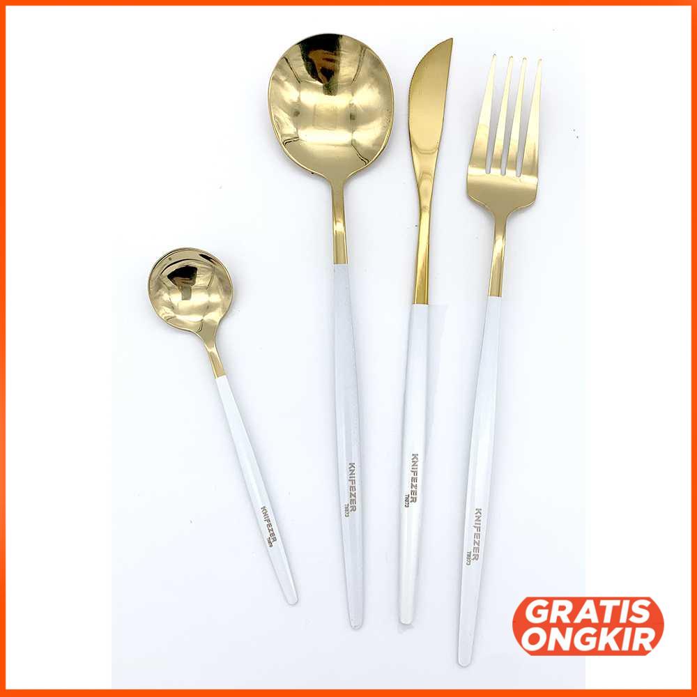 Set Perlengkapan Makan Sendok Garpu Pisau 24 PCS - TW873