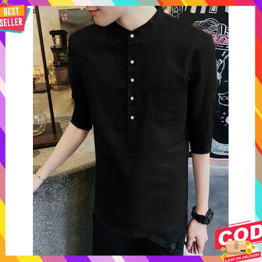 Baju Koko Batik Pria Lengan Panjang Hijau Terpopuler Bisa Cod Size M/L/Xl Kombinasi Batik Super Prem