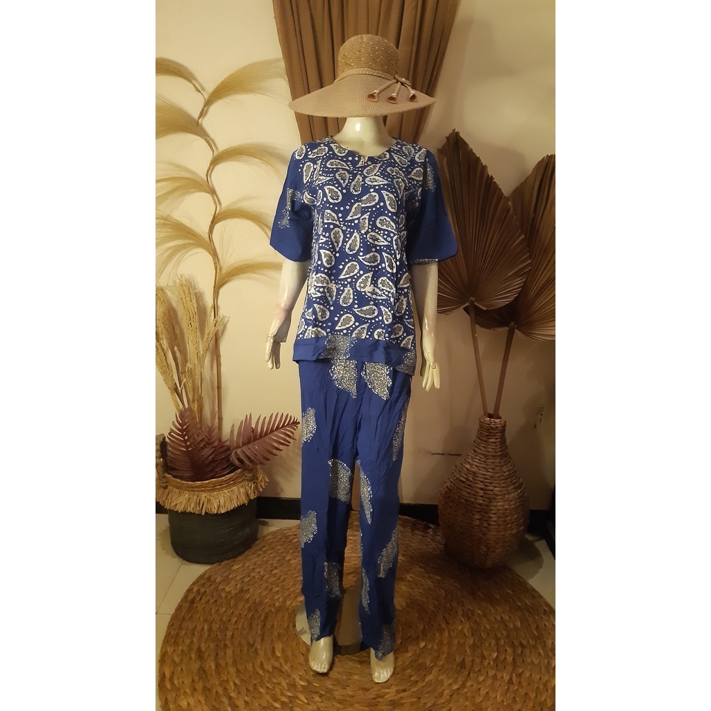 Setelan Celana Panjang Wanita Rayon Piyama Batik Wanita Lengan Pendek Tebal Premium Batik Pekalongan
