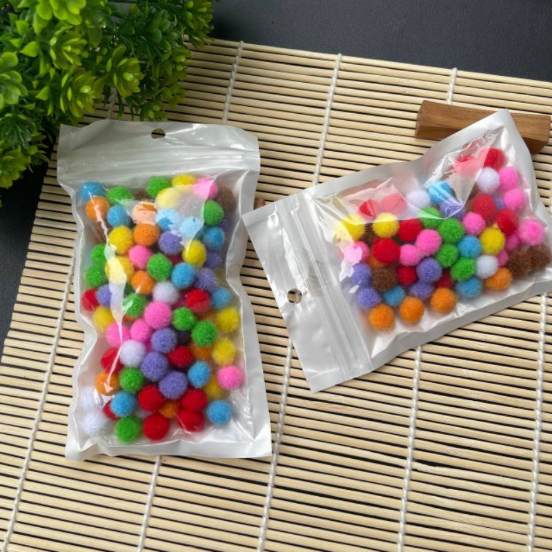 POM POM 1CM LEMBUT/MAINAN EDUKASI ANAK isi 60pcs/120pcs