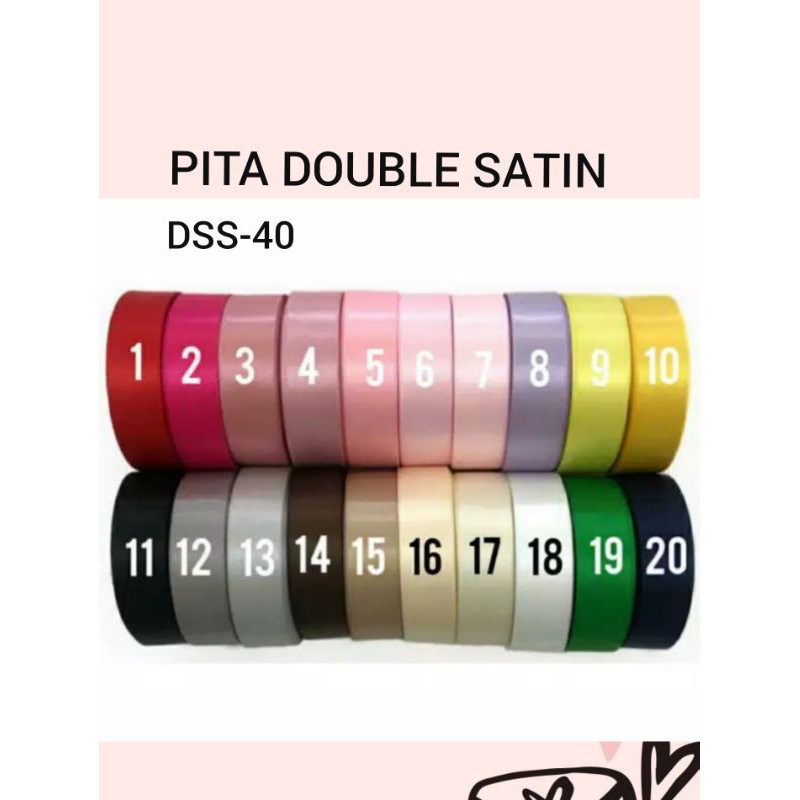 1 METER - 2.5 CM|  PITA DOUBLE SATIN IMPORT DSS PREMIUM 1 INCH