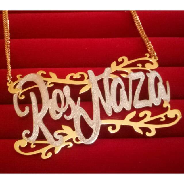 Kalung nama/ kalung nama lapis emas