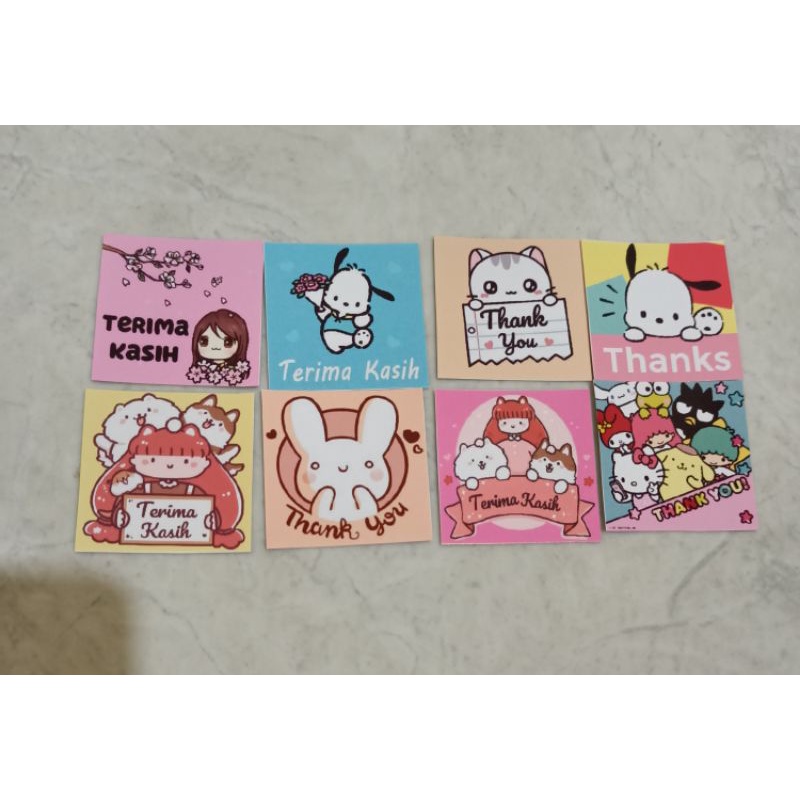 

(min. beli 50) Sticker Thank You / Terima Kasih Murah Lucu Hello Kitty Esthetics