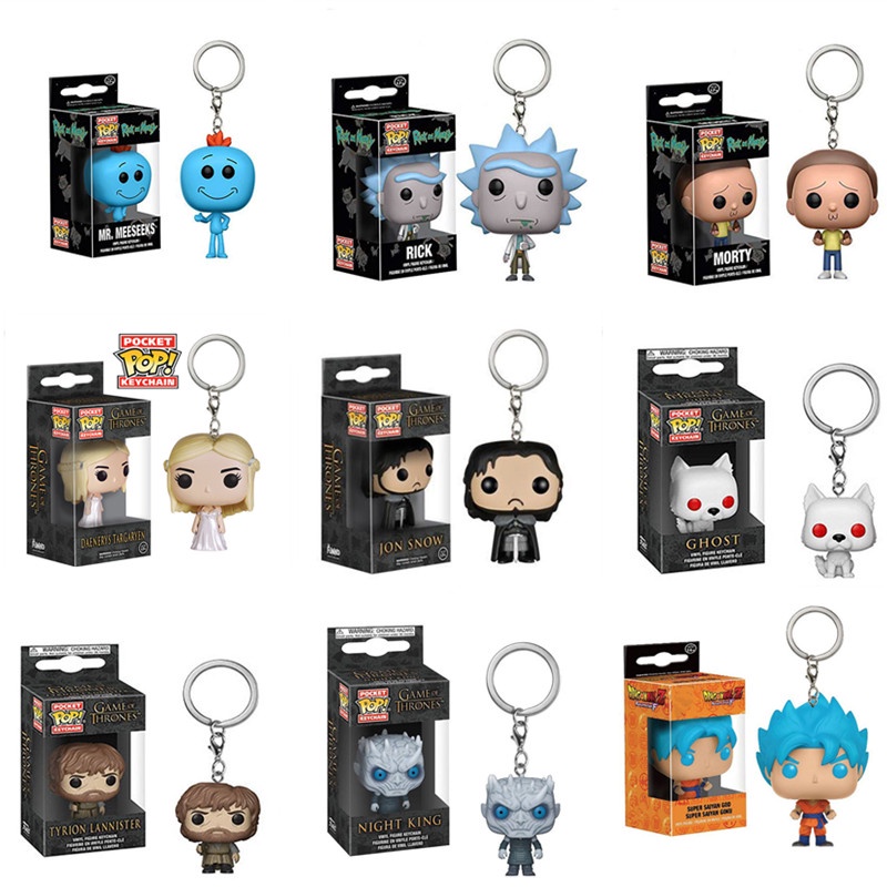 Gantungan Kunci Desain Anime Rick And Morty Funko Pop Bahan PVC Untuk Koleksi / Hadiah