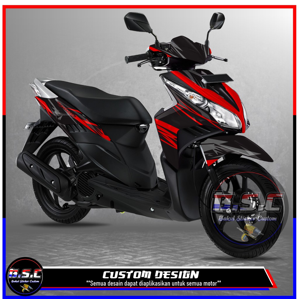 Jual Sticker Decal FULL BODY Vario Techno 110 Vario Techno Karbu Motif Abs Red Indonesia Shopee Indonesia