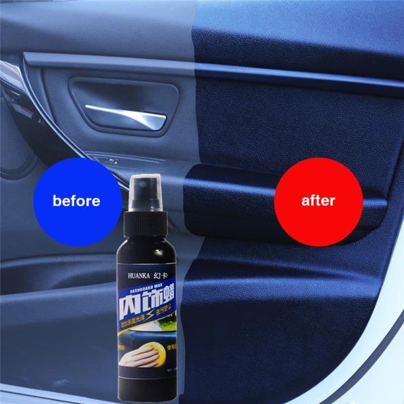 HUANKA Semir Ban Jok Karpet Car Tire Wheel Dashboard Waxing Cleaner 120ml - HK120 - Black