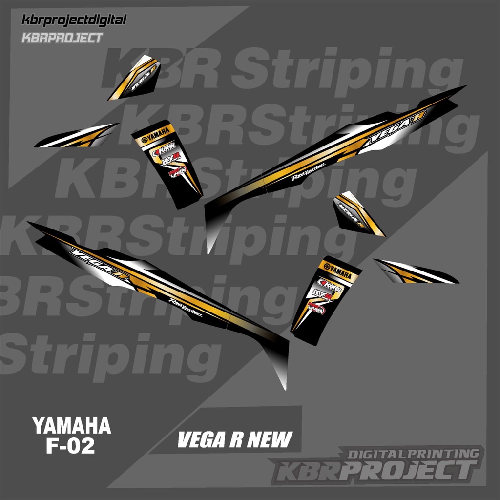 [COD] Stiker VEGA R NEW Striping VEGA R NEW motor YAMAHA sticker variasi Racing F-02 TRANSPARAN