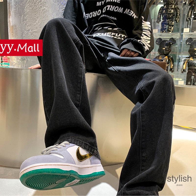 Straight Jeans korean style pria Model Kulot Oversize Jeans baggy pants pria loose jeans pria celana