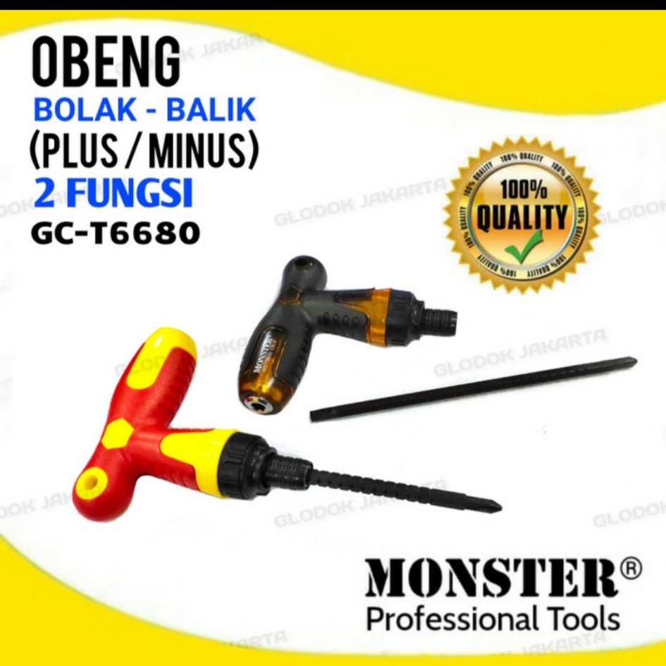 Obeng T Bolak Balik Min Plus Multifungsi 6 inch GC-T6680