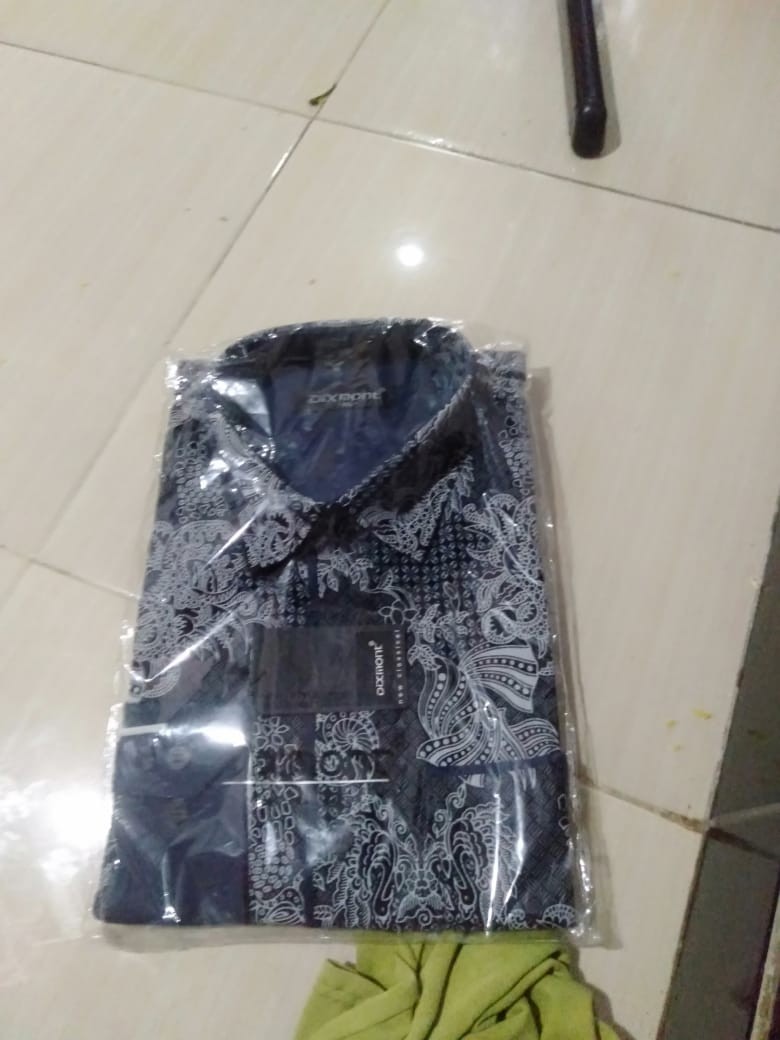 Kemeja Batik Pria Lengan Panjang Bl38 Katun Motif Modern Dixmont Semi Slimfit Premium