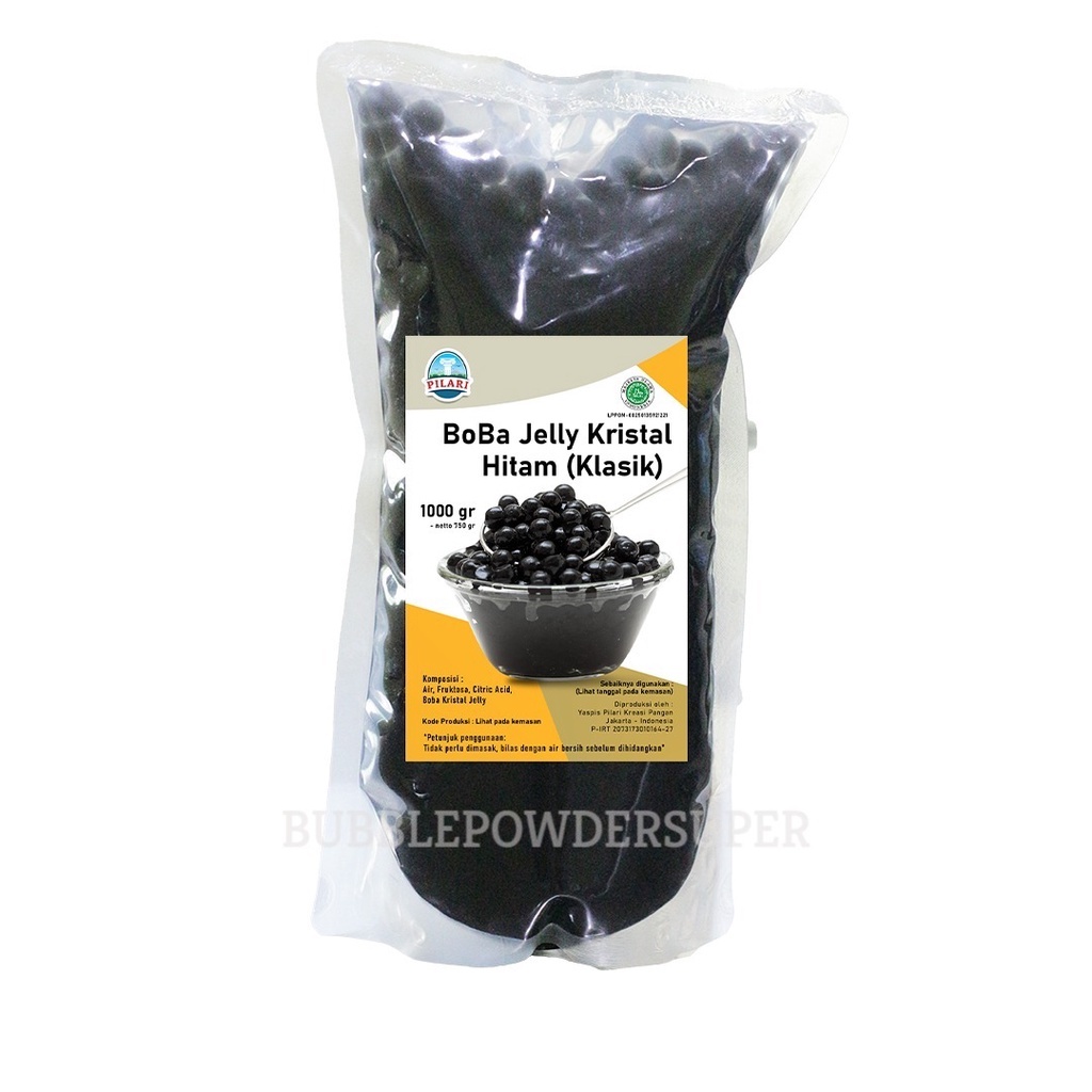 JELLY BOBA HITAM MINI / JELLY BUBBLE KRISTAL HITAM MINI @1000GR / @1KG - SIAP SAJI TIDAK PERLU DIMASAK