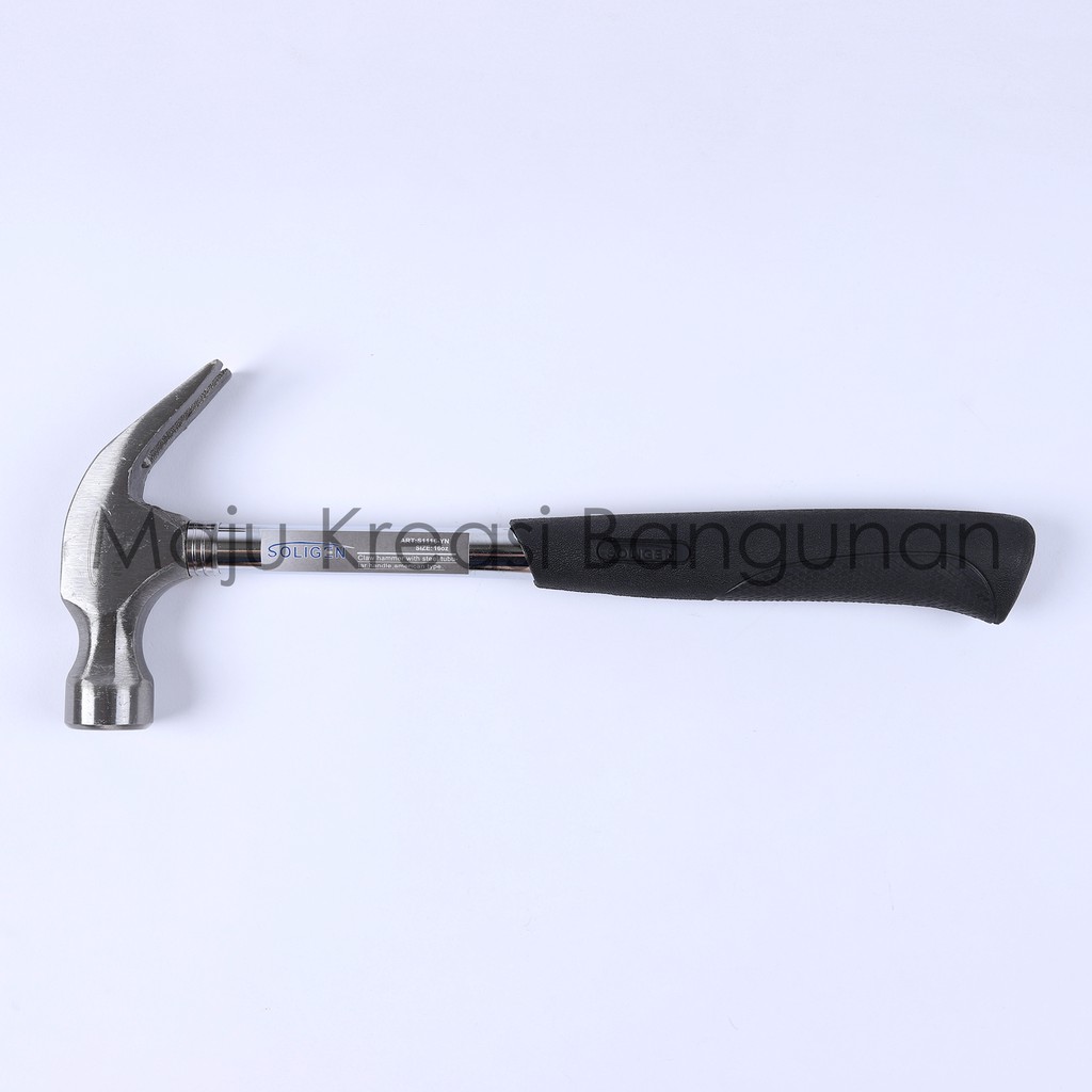 Palu Kambing SOLIGEN 16Oz Gagang Besi Handle Karet Martil Paku Claw Hammer 16 Oz