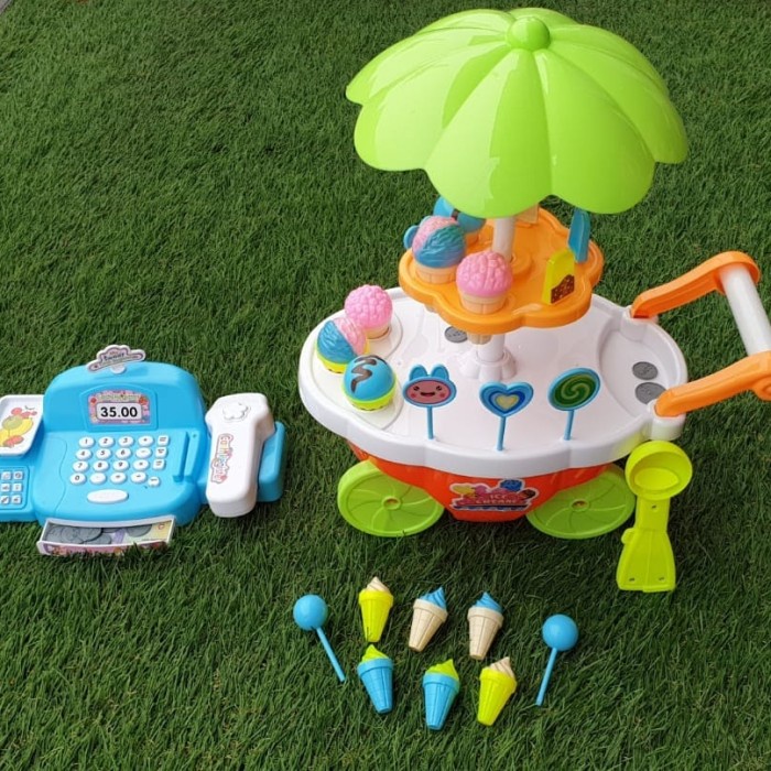 Toys Store -  Mainan Anak Cewek Gerobak Ice cream + Kasir2an