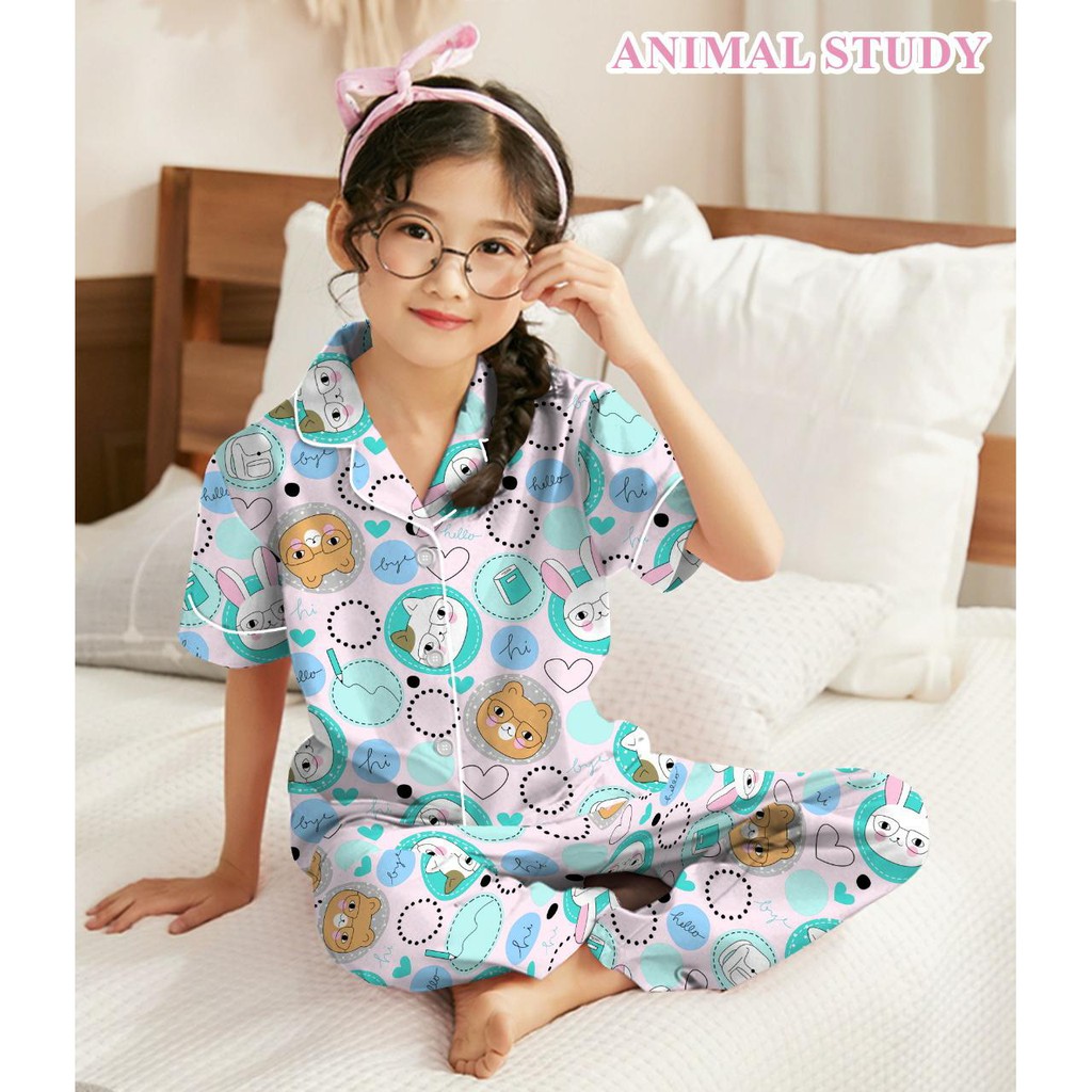 VeriFel Piyama Balita Cewek Katun Micro Impor Motif Kartun Karakter Promo Murah Setelan CP / PP Usia 1 th - 5 th-4