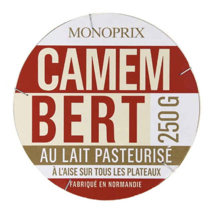 

Monoprix Camembert Whole Cheese From Normandy 45%