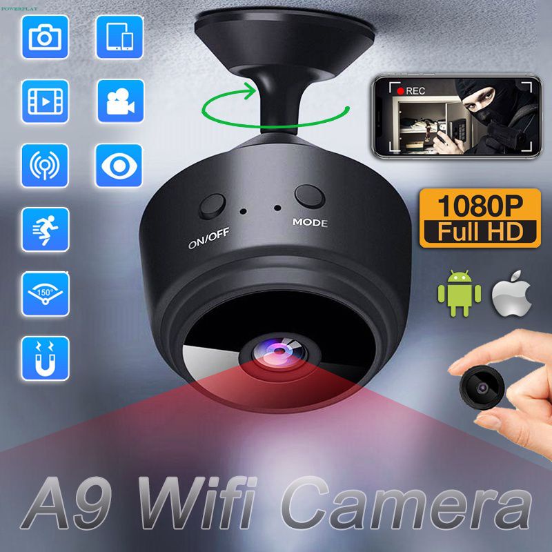 A9 Mini Kamera 1080p HD Mini Nirkabel Pengawasan Video A9 Kamera WiFi 1080HP Perekam Kamera Olahraga Luar Ruang
