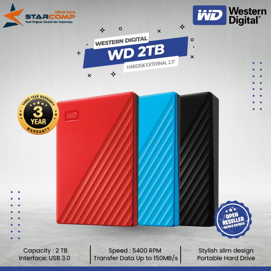 Jual Hardisk Eksternal WD My Passport 2TB Ultra Slim HDD Harddisk ...