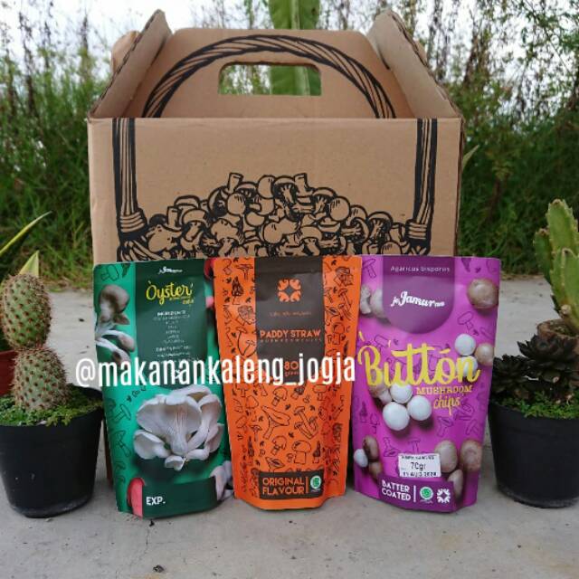 JEJAMURAN Keripik Jamur Tiram,  Merang,  dan Kancing (70 gr)