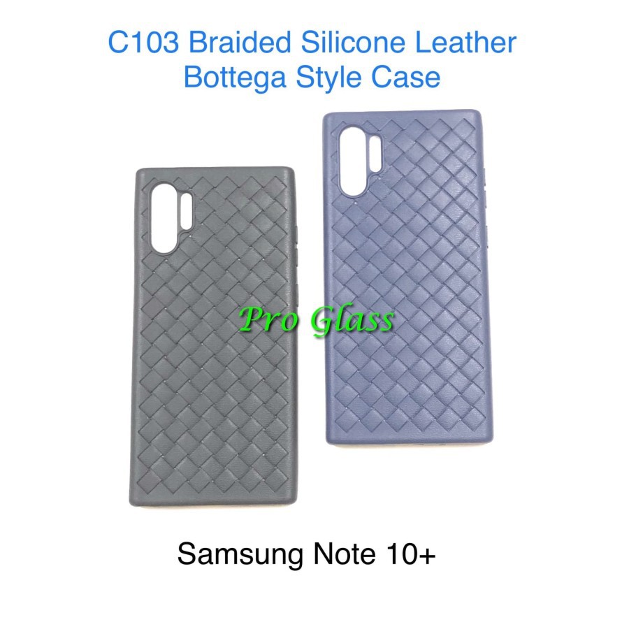 C103 Samsung Note 8 Note 9 Note 10 Note 10 PLUS  Premium Braided Leather Style Case / Kulit Anyam