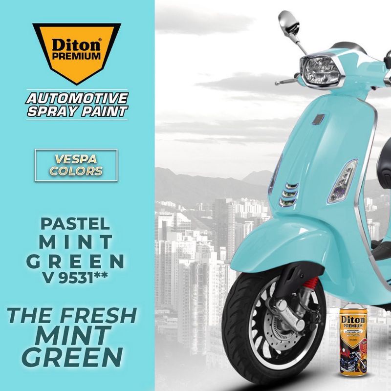 DITON PREMIUM 9531 V PASTEL MINT GREEN CAT SEMPROT SPRAY PAINT WARNA HIJAU MUDA VESPA PIAGGIO tahan 