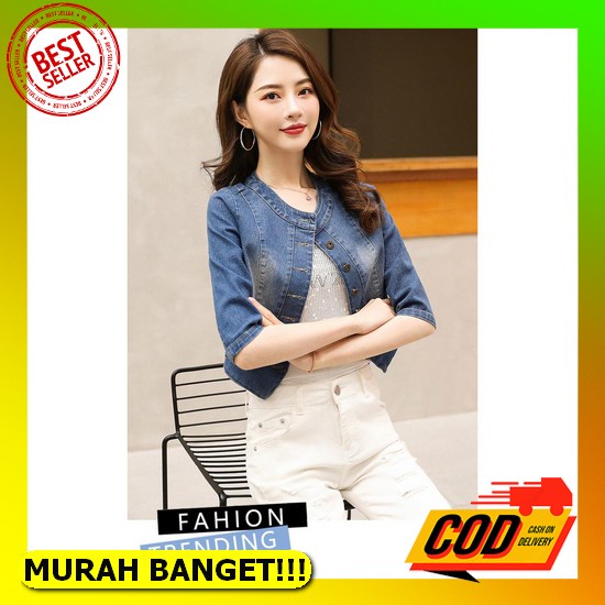 Jaket Jeans Kekinian Wanita Import Jins Levis Murah Denim Cewek J Fj6 Breven Hoodie Jacket Jeans - T