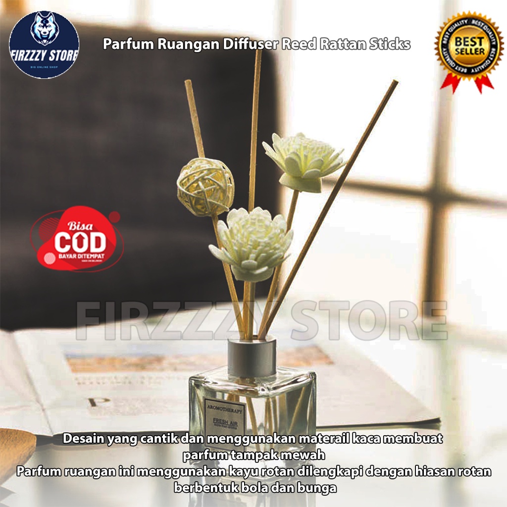 Taffware Black Rose Parfum Ruangan Aroma Diffuser Reed Sticks Rattan Ball 50ml