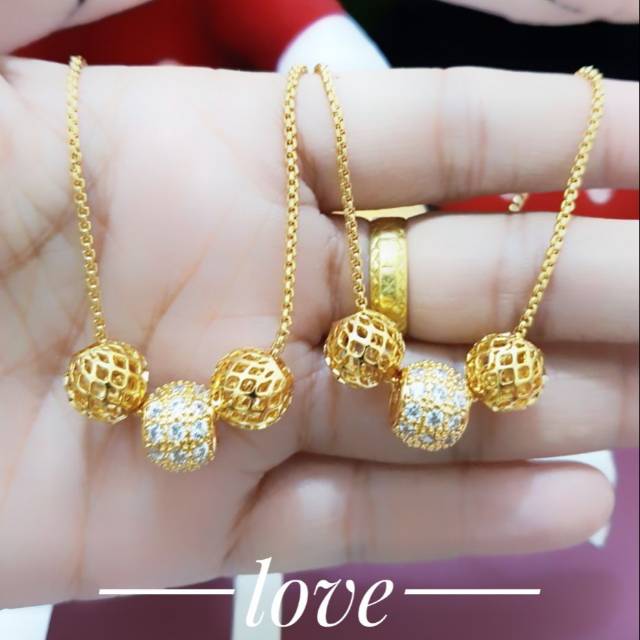 Kalung kolong dilapisi emas 18 k