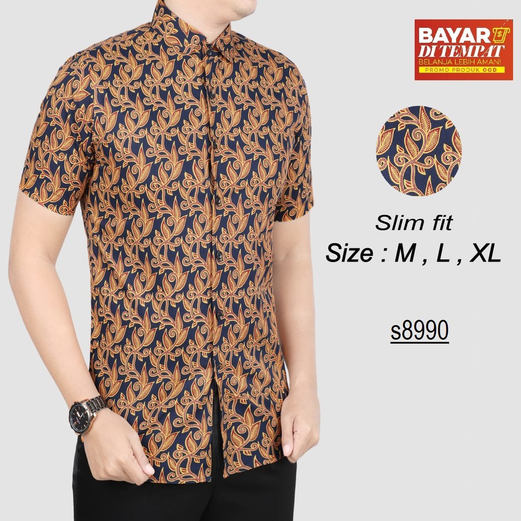 Baju Batik Modern Kemeja Pria Slim fit S8990