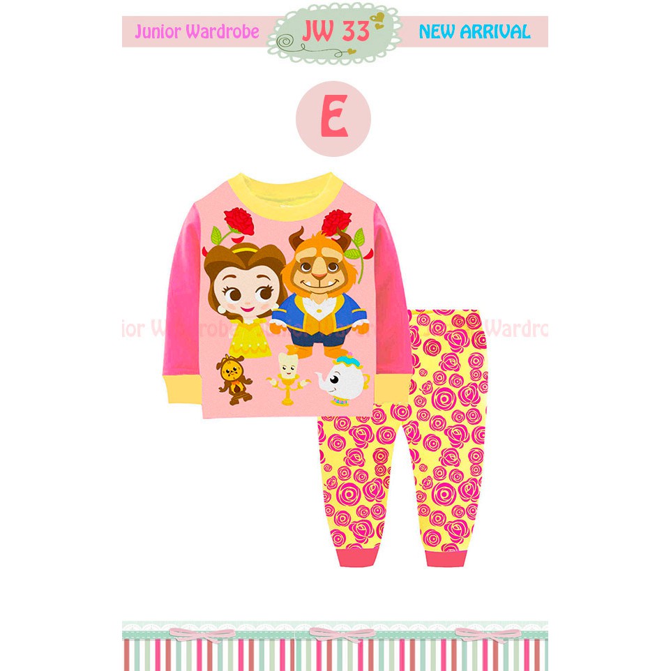 JW 33 E - baju tidur anak Beauty &amp; the beast