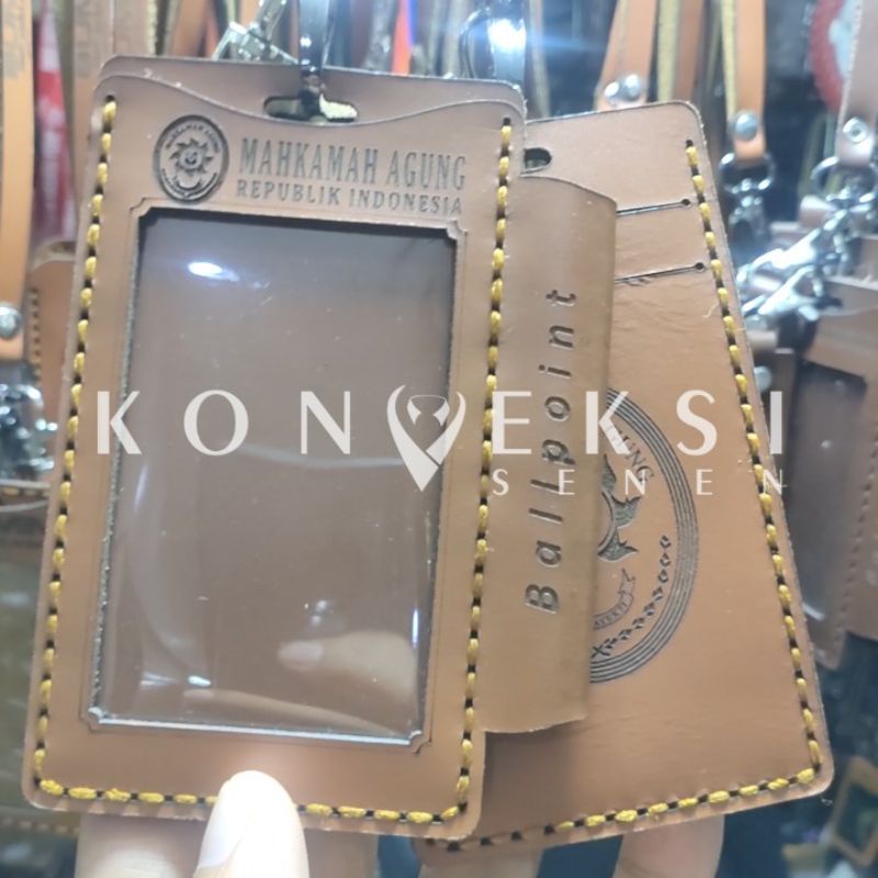 gantungan kulit id card mahkamah agung kulit asli