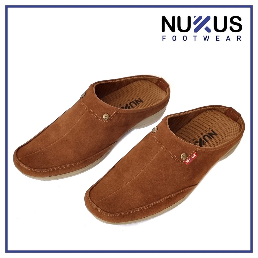 Sandal Selop Pria Slop Bustong Pria Nukus Coklat Muda - SL FDY 01