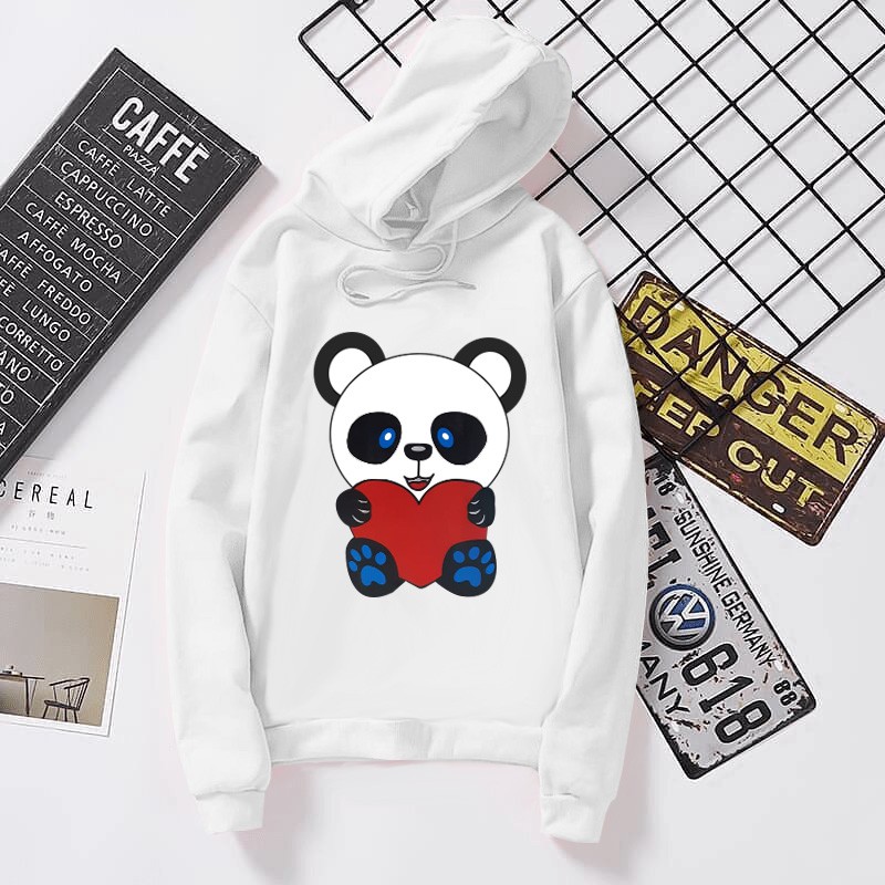 Sweater Hoodie Wanita Panda Love Size M-2