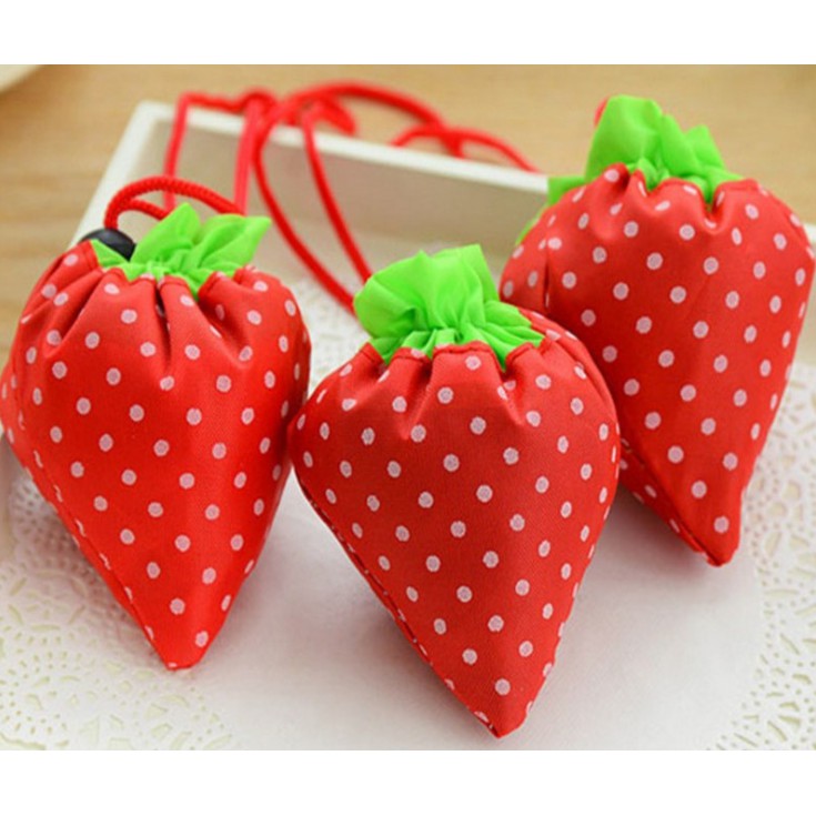 Shopping Bag STRAWBERRY / Tas Belanja Motif Stroberi / Tas Serbaguna Stroberi / Wadah Penyimpanan