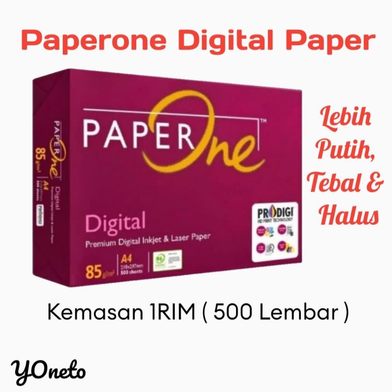 

Kertas HVS A4 Paperone 85gsm (1RIM 500Lembar)