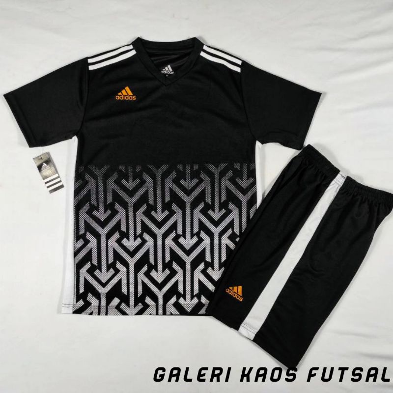 KAOS FUTSAL ADIDAS || 04 Hitam Putih