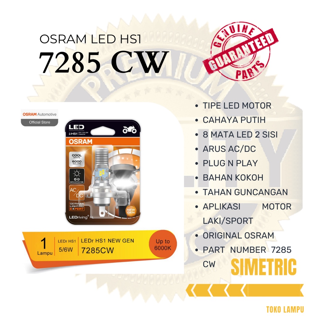 LAMPU LED OSRAM HS1 KAKI 3 AC DC - OSRAM LED HS1 KAKI 3 VIXION SCOOPY ESP - LAMPU DEPAN LED HS1 VIXI