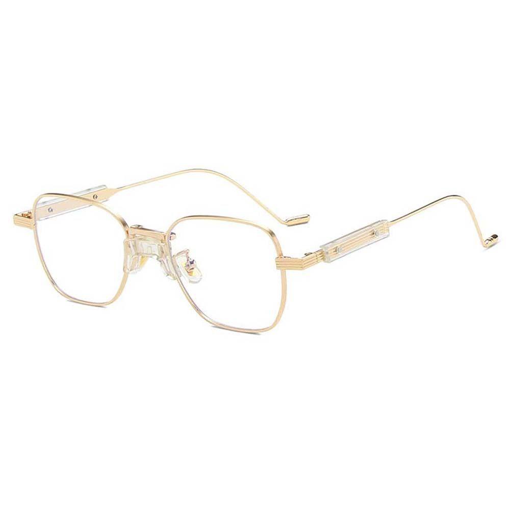 Mxbeauty Kacamata Anti Radiasi Warna Rose Gold Silver Kacamata Komputer Lensa Bening Metal Gaya Korea Wanita Eyeglasses