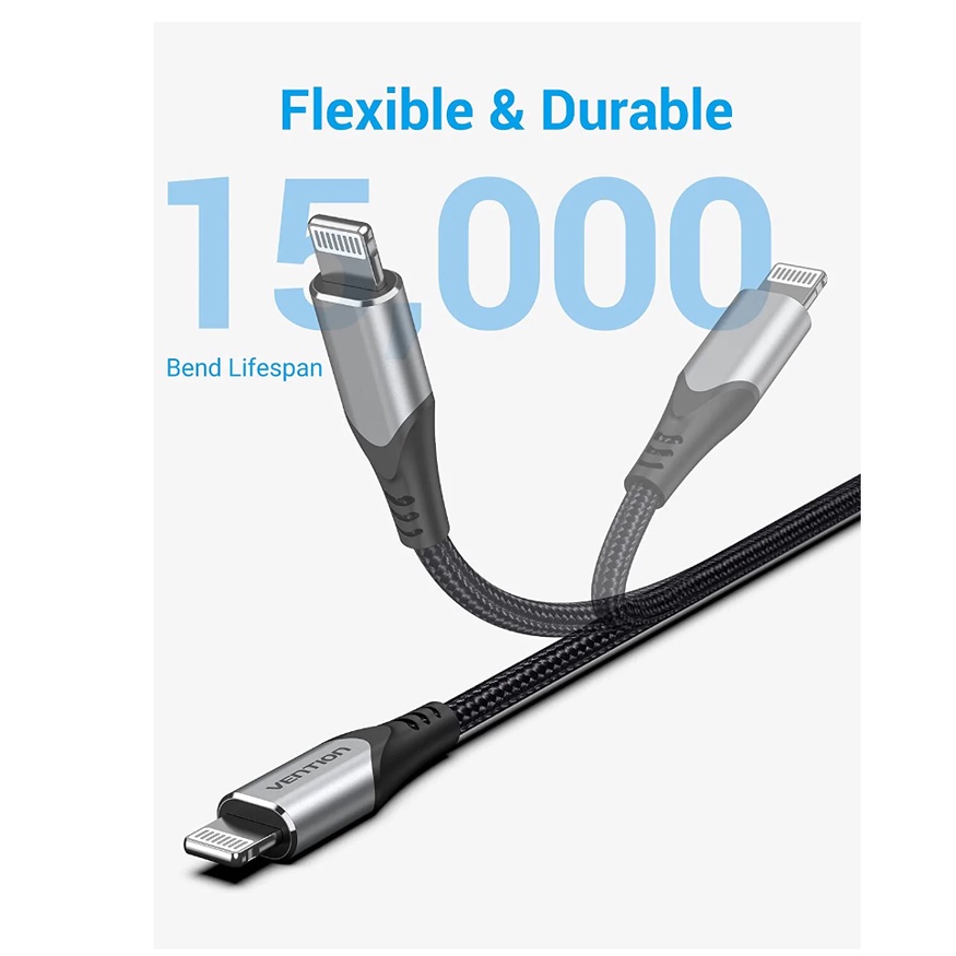 Vention Kabel Charge USB Type C to Lightning 3A MFI Iphone Cable Ipad