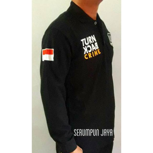 KAOS SECURITY TURN BACK CRIME LENGAN PANJANG - KAOS TBC SECURITY - KAOS TBC SECURITY LOGO PUTIH