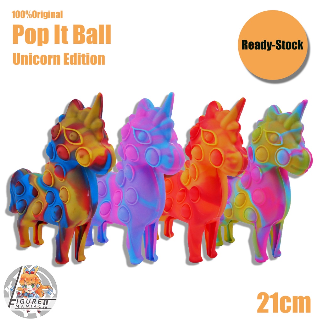 Pop It Ball - Unicorn Edition 21 Cm Squishy Mainan Anak