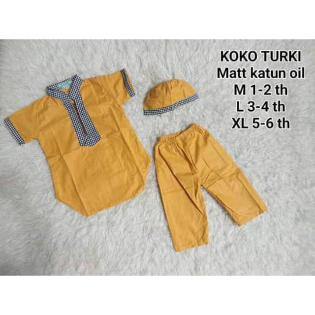 Koko set anak umur 1-6  tahun size m, l, xl koko turki ana setelan anak baju lebaran anak keluarga j