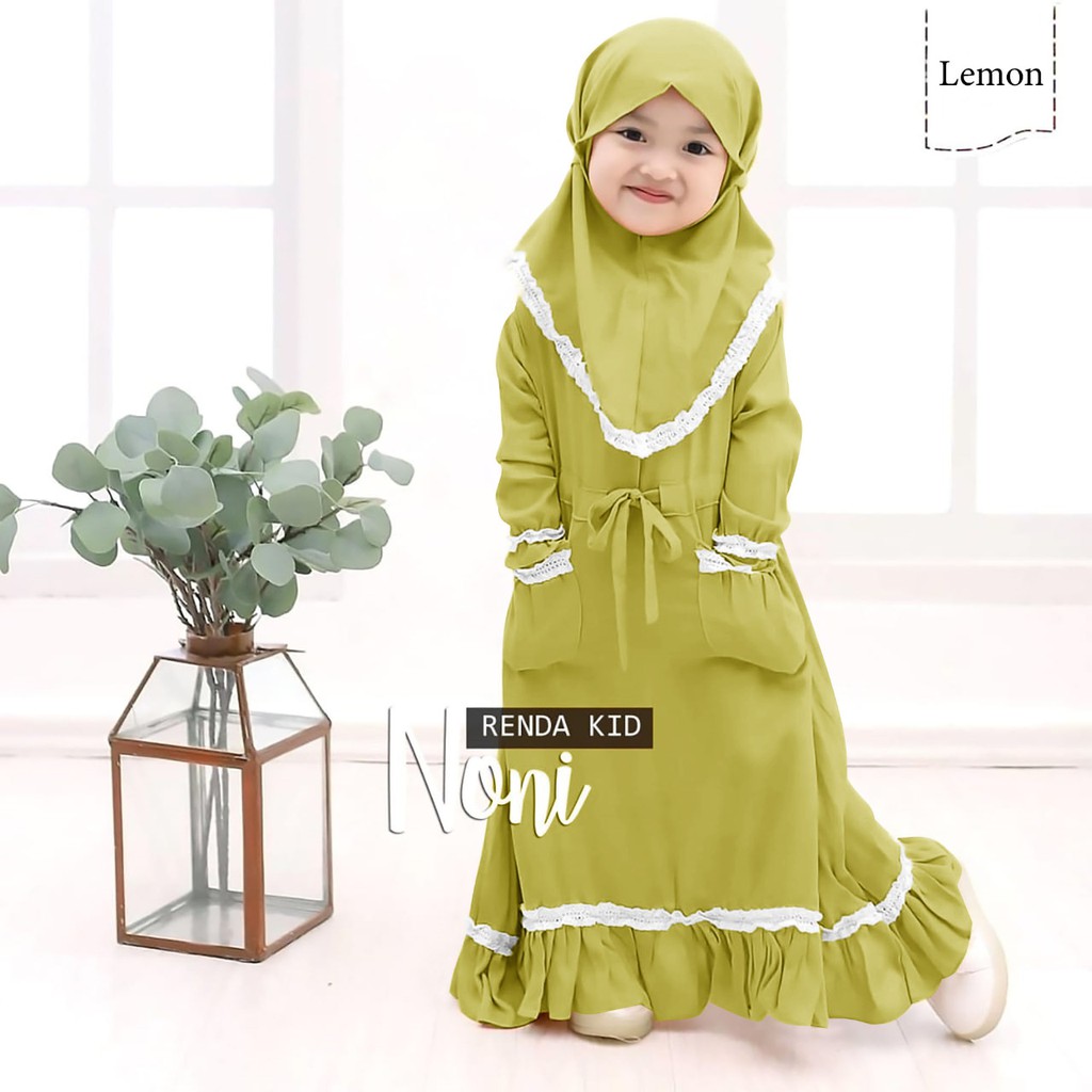 PAKAIAN MUSLIM ANAK PEREMPUAN SET SYARI NONI KIDS DMR